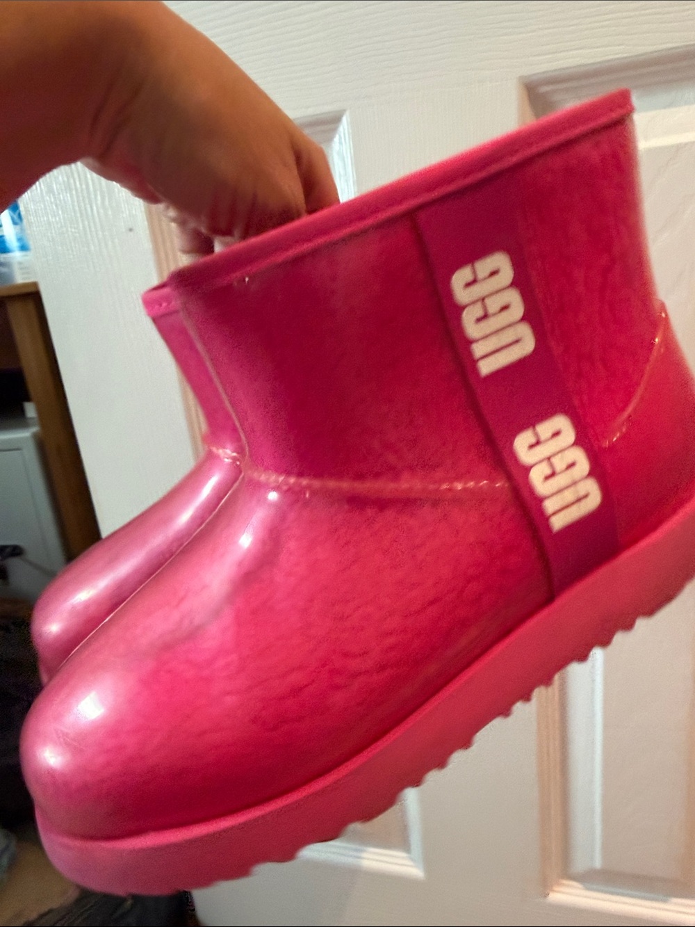 UGG Pink Waterproof Ankle Boots Sz 8